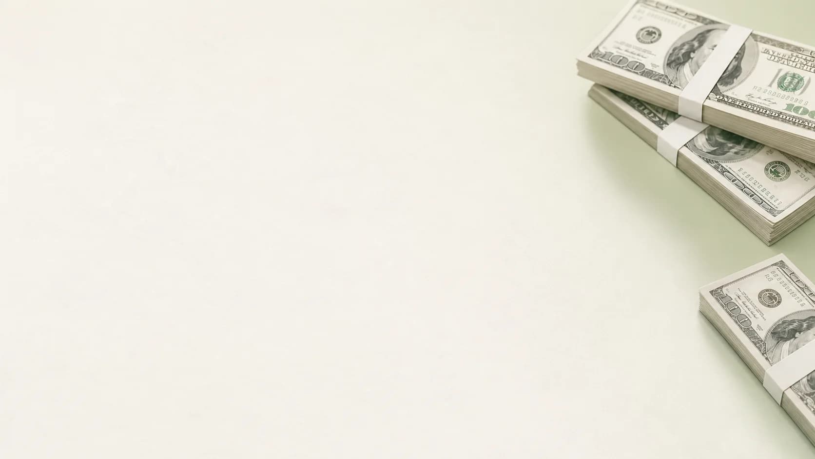 Stacks of US banknotes behind the money scale calculator
